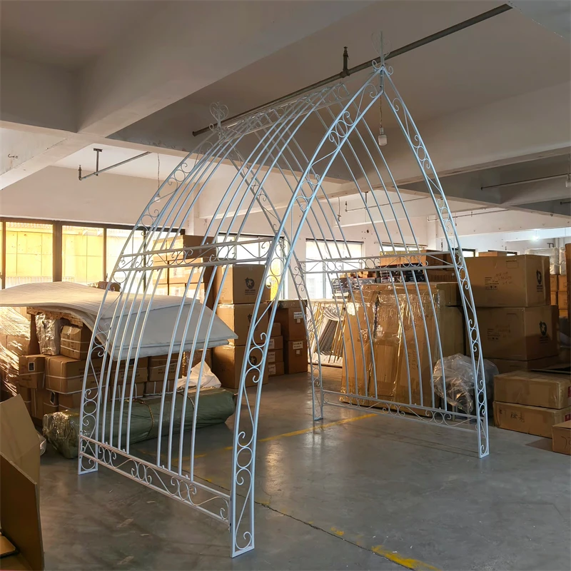 LDJ874 event party supplier large white wrought iron arch backdrop party decoration metal arch frame wedding