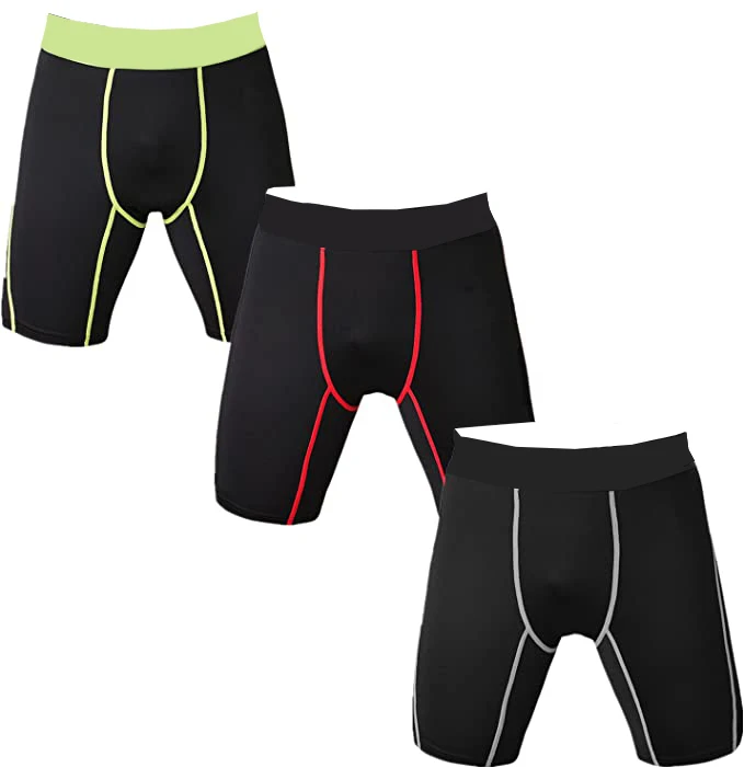 
New Fashion Hot Sale Customized Neon Yarn Sport Men Boxer Brief Cycling Short Training Wear For All Sports 
