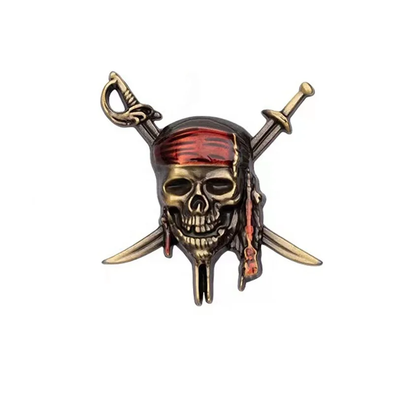 3D Stereoscopic Pirates of the Caribbean metal sticker Skull car body decoration stick Trunk Logo Badge Decal