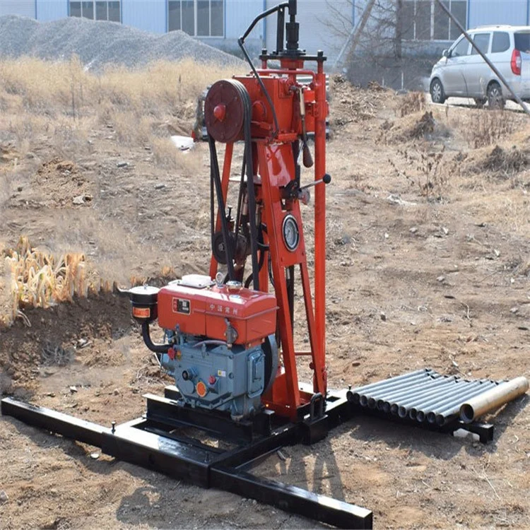 100mm diameter Diesel Drilling Equipment Diesel Hydraulic Core Drilling Rig 50m depth