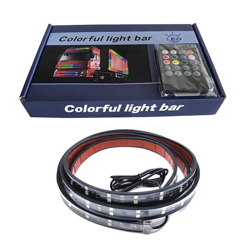 Remote control 2.4M Truck Running Light Strip Double row 24V  Colorful Light Strip For Truck  brake turn signal