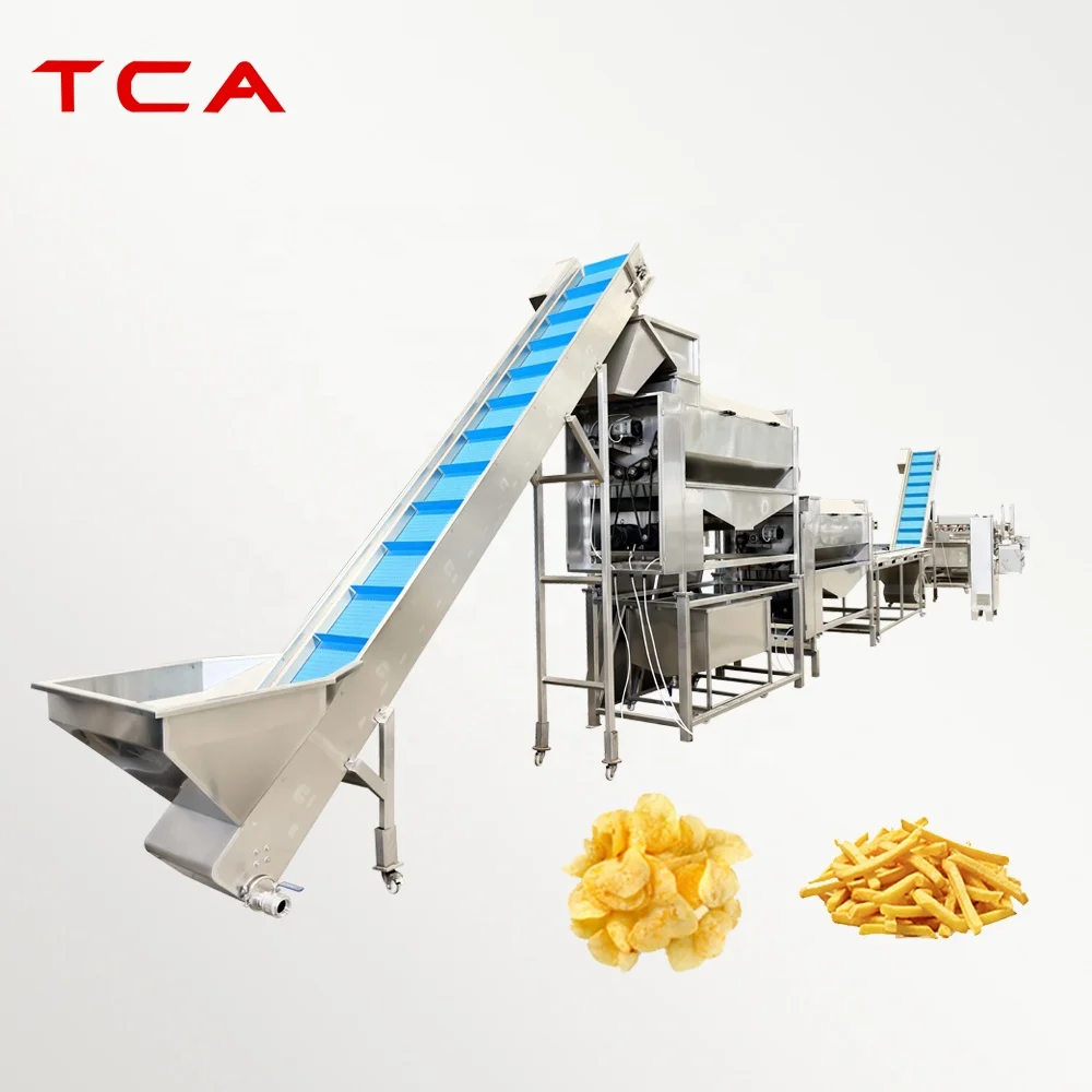 TCA  Manufacturing Frying Production Line Fresh Frozen French Fries Sticks Fully Automatic Lays Potato Chips Making Machine