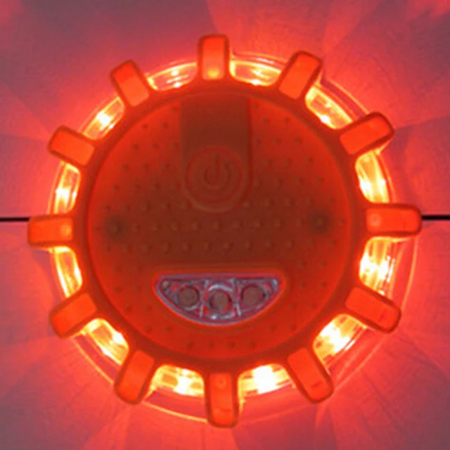 Rechargeable LED Road Flare with Magnetic Base - Electronic Safety Warning Light for Emergency Roadside and Traffic Control