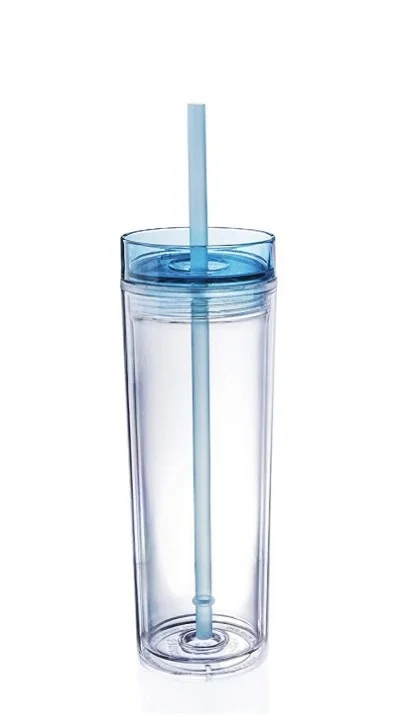 Straw Skinny Acrylic Tumbler CLASSIC Mugs Drinkware Giveaways Factory Price Wholesale Skinny Tumbler Plastic BPA Free 16oz