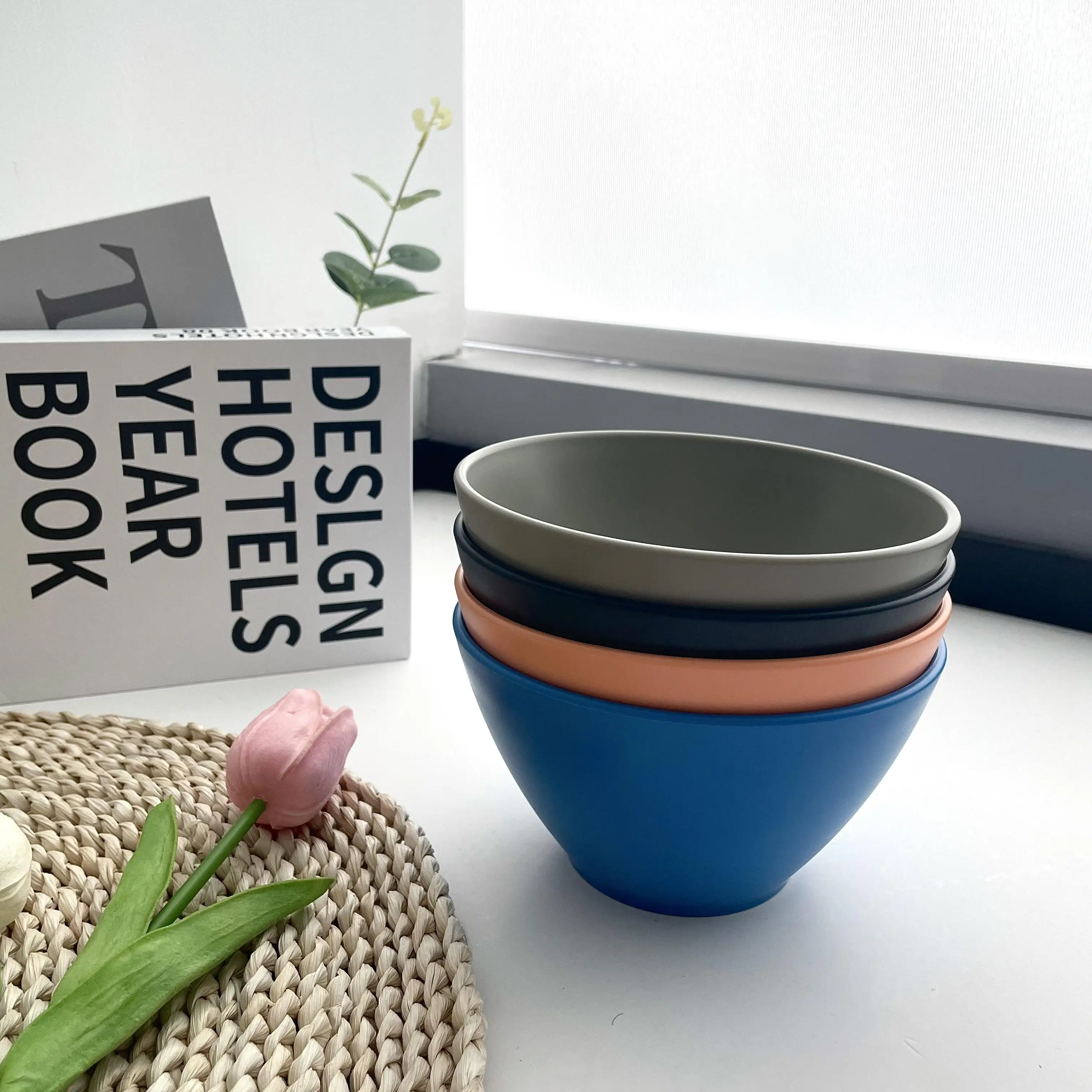 Healthy Tableware Plastic Bowls Large Rpet Bowl Fruit Salad Plastic Dinner Bowl For Kitchen