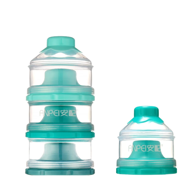 Hot selling 3 layer baby large capacity portable milk powder snack food supplement storage box