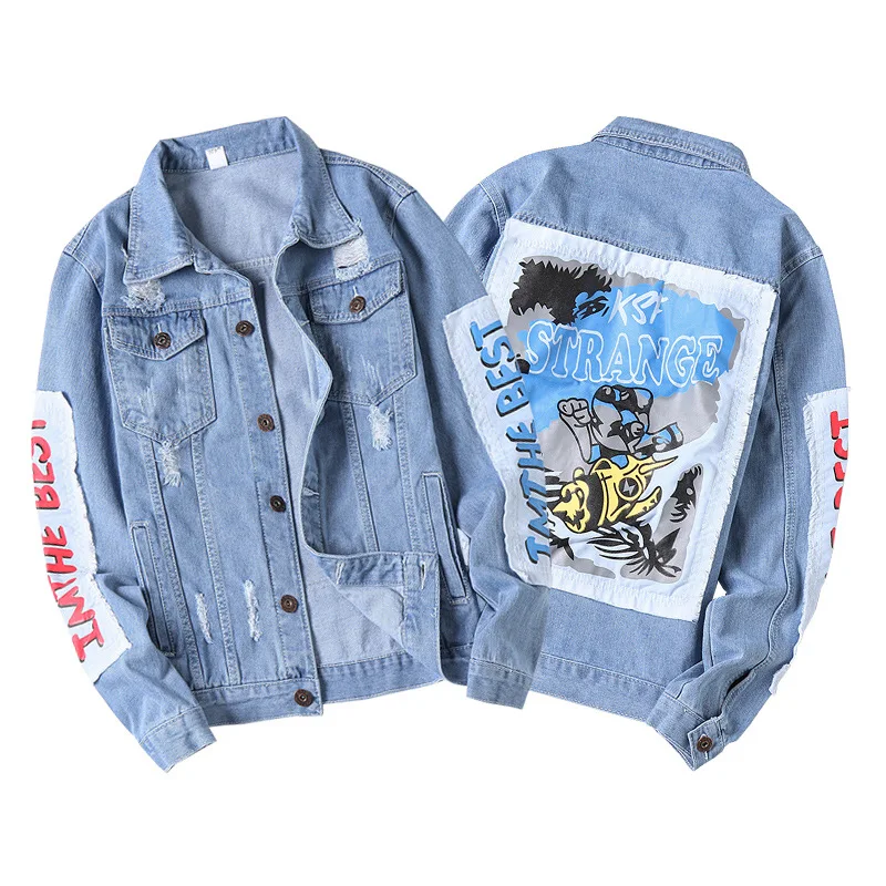 OXGIFT wholesale custom black blue mens denim jacket men