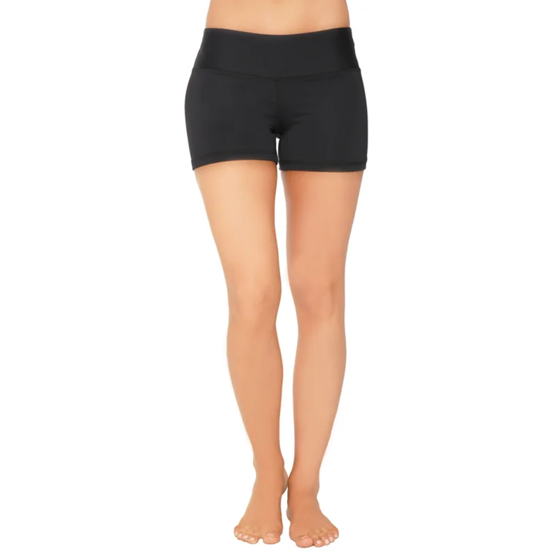 
summer breathable workout quick dry plain black gym yoga shorts for women 