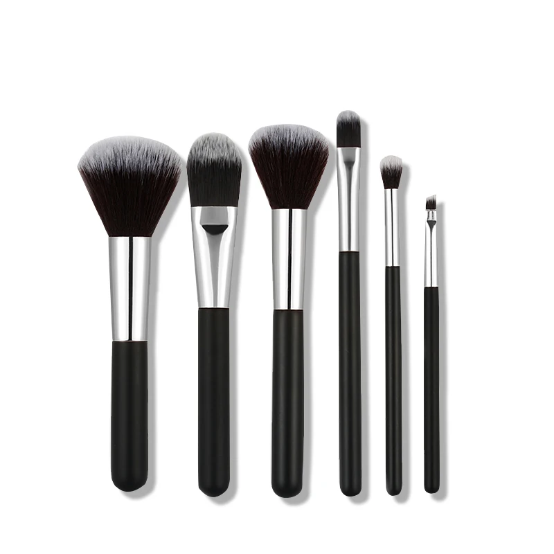 
Professional Makeup Brushes 6pcs OEM Customized Wood Style Makeup Brush Set Private Label 