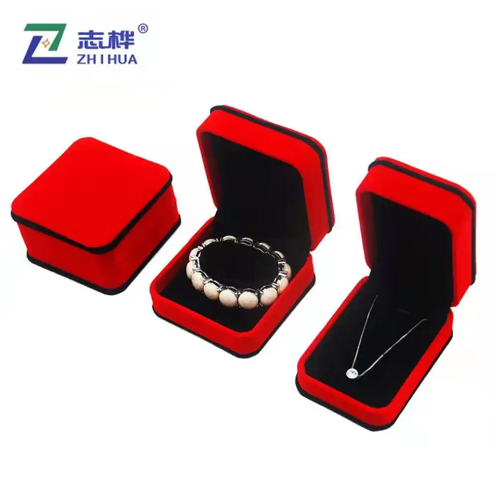 Square Octagonal Pendant Box Luxury Blue Ring Packaging Big Bowknot Jewelry Set Case Velvet Jewelry Set Box