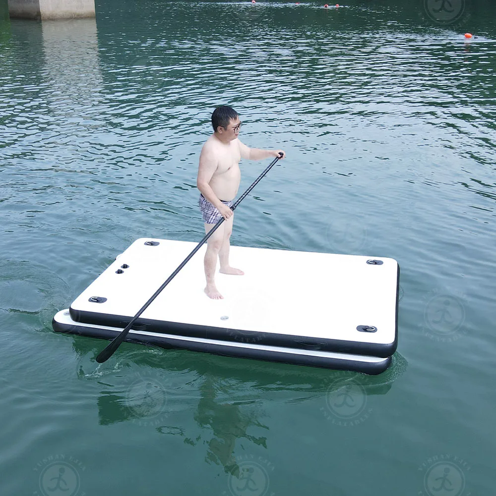 Custom Drop Stitch Inflatable Sport Boats Yacht Dock  Floating Water Mat Inflatable Dock for Yaht