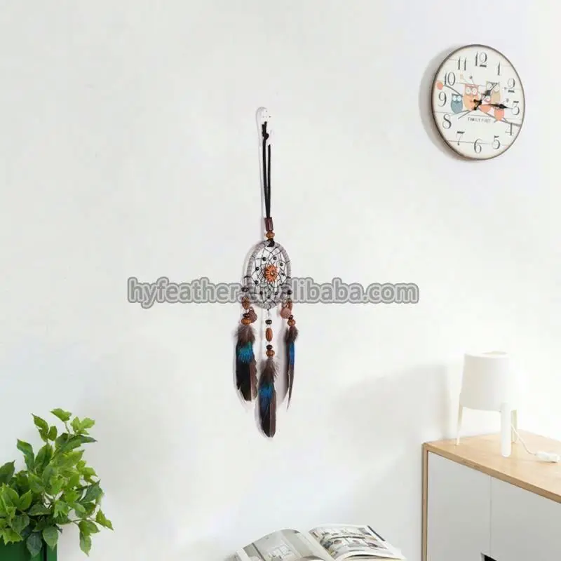 small Wholesale Dream Catcher Feather Decorations Handmade Traditional Wind Chimes Hanging Dreamcatcher for wall decoration