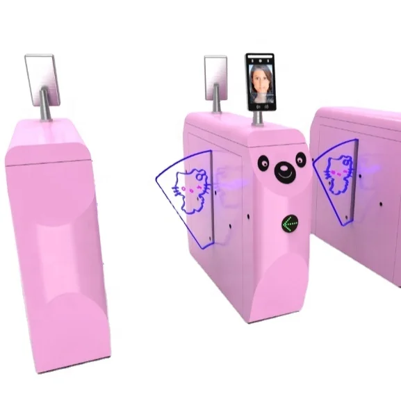 Ticket checking system for amusement park access flap barrier school turnstile gate