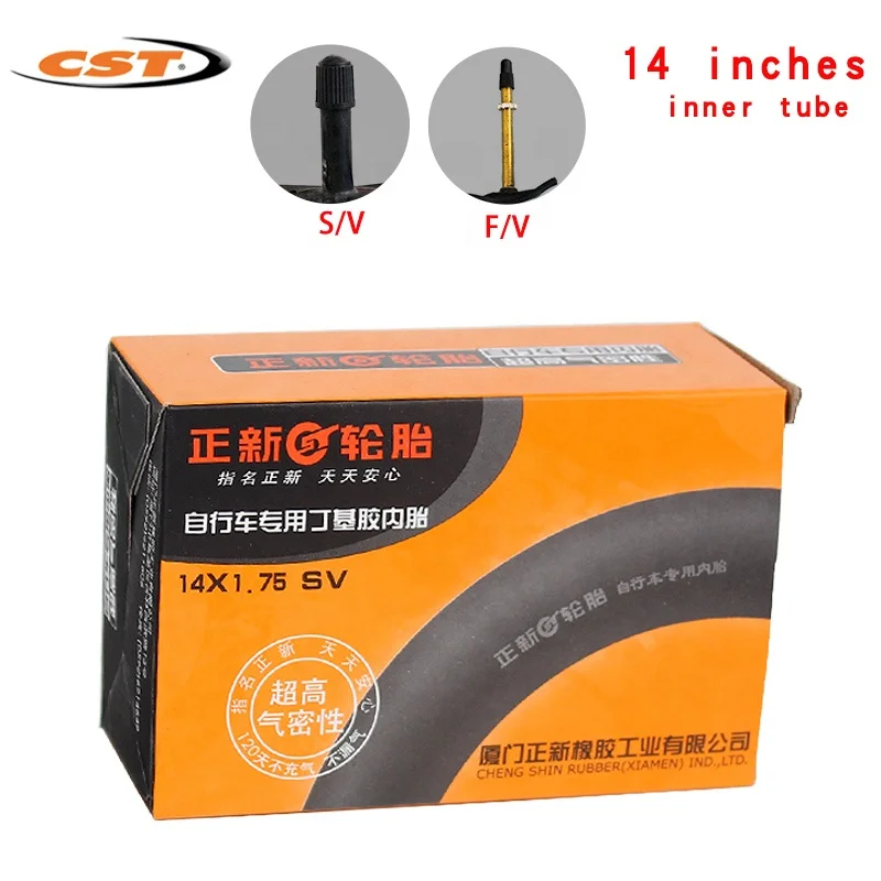 wholesale Mountain Bike Tyre Butyl  Tube 14inch Bicycle Part 14 * 1.35 1.75 SV/FV MTB Bicycle Inner Tube