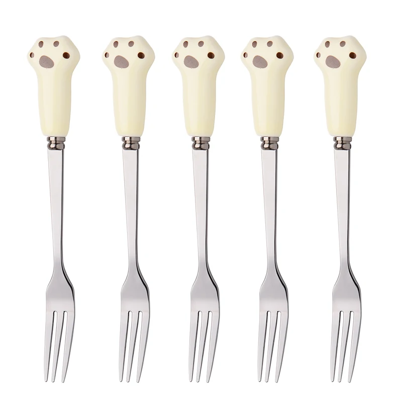 Ceramic cat claw handle flatware,cutlery gift for children