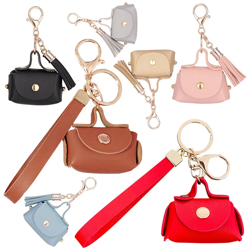 Luxury Pu Leather Wallet Key Chain Cute Girl Women Mini Coin Purse Keychain Keyring Gift Kawaii Bag Car Small Handbag Purses