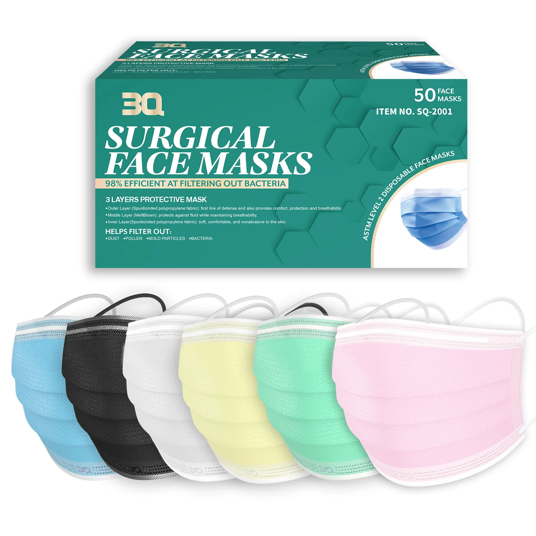 Dental Surgical Mask Disposable Earloop ASTM F2100 Standard Level 1/2/3 Facemask Maskss Face