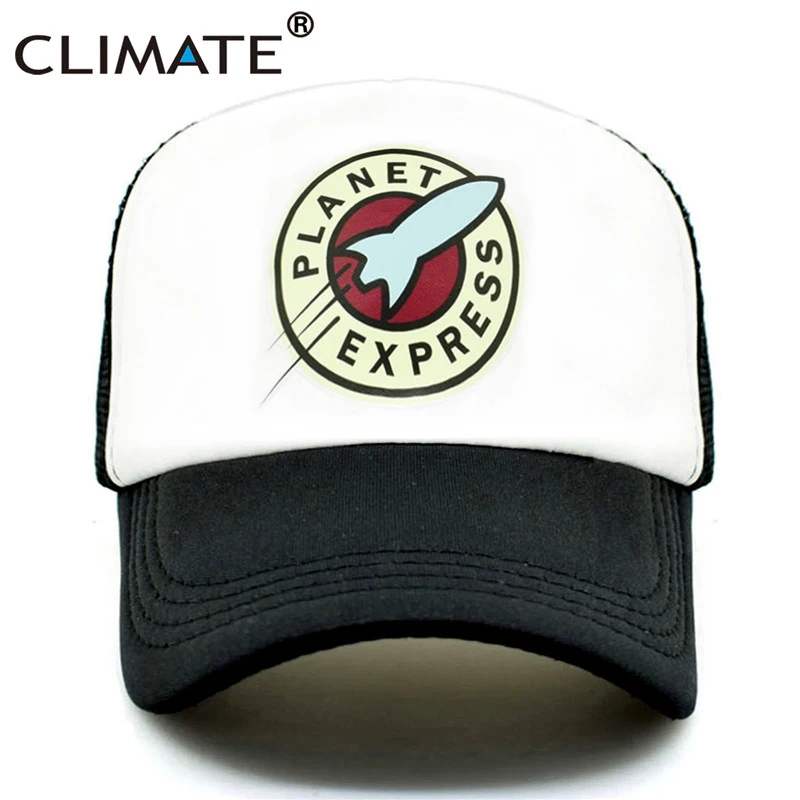 
CLIMATE Planet Express Trucker Cap Hat Funny Space Mesh Caps The Musk Rocket Spaceship Cool Summer Caps Hat for Men Women 