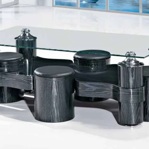 High Quality Living Room Furniture S Shape Center Tea Table Coffee Table With Stools