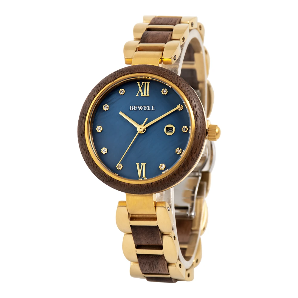 Chinese watch factory advertising ladies fancy wrist watches stainless steel wood women quartz wrist watch for ladies