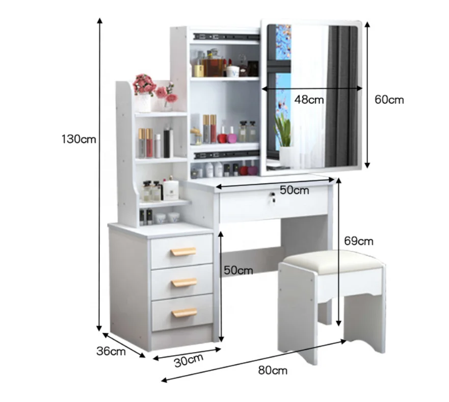 Заводская цена, Зеркальный туалетный столик с 4 ящиками, туалетный столик для девушек