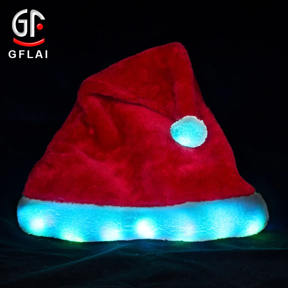 Wholesale Personalized Light Up Christmas Hat Santa Claus For Adults