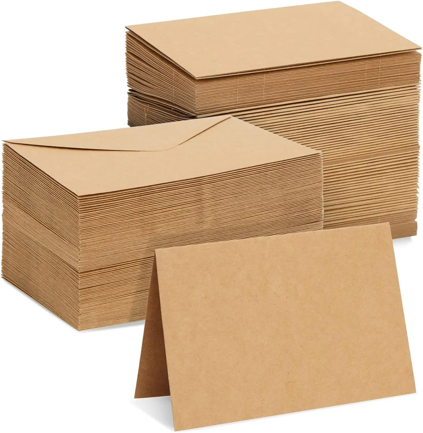 100 Pack Blank Cards and Envelopes 4x6, Bulk Kraft Paper Greeting Cards for DIY Card Making, Wedding, Birthday, All Occasions
