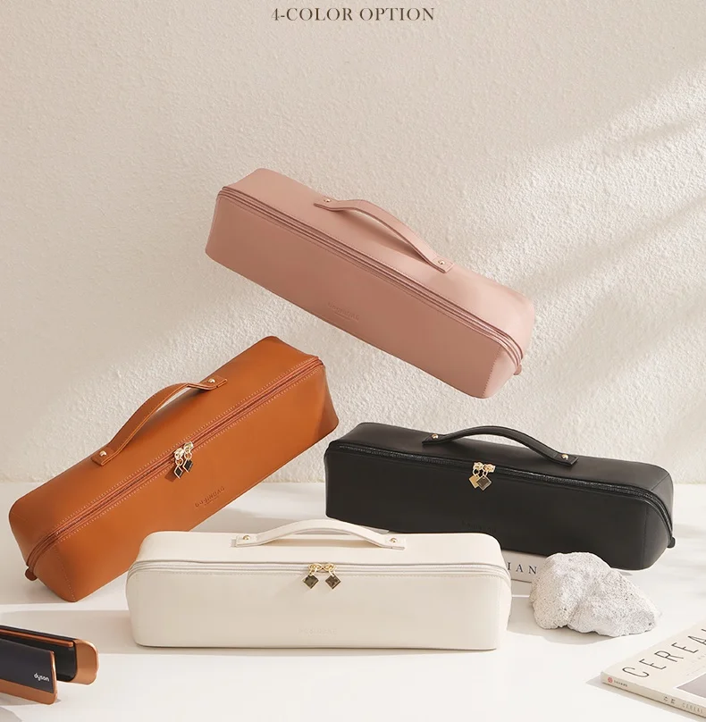 New Product Toiletry Bag with Zipper Pouch Easy To Carry Hair Dryer Data Cable PU Leather makeup bag Travel cosmetic bags