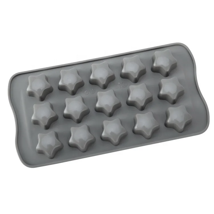 15 Cavities Star Shape Silicone Chocochip Chocolate Wafer Mould Ice Cube Tray