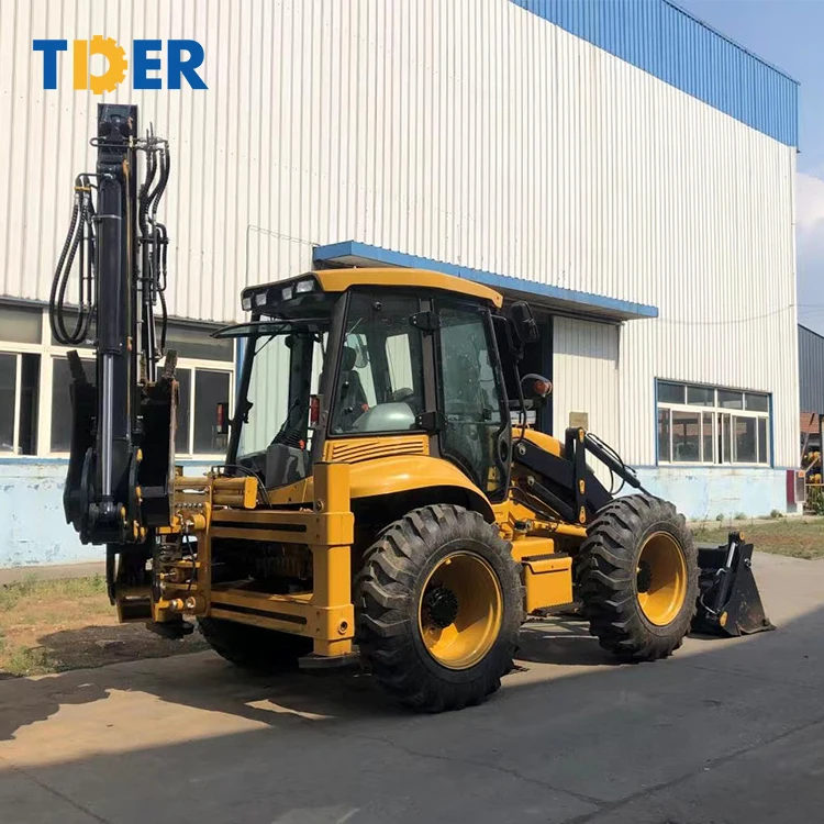 TDER four wheel steering 2.5 ton 2500kg 4WD backhoe loader 388H backhoe loader with telescopic boom