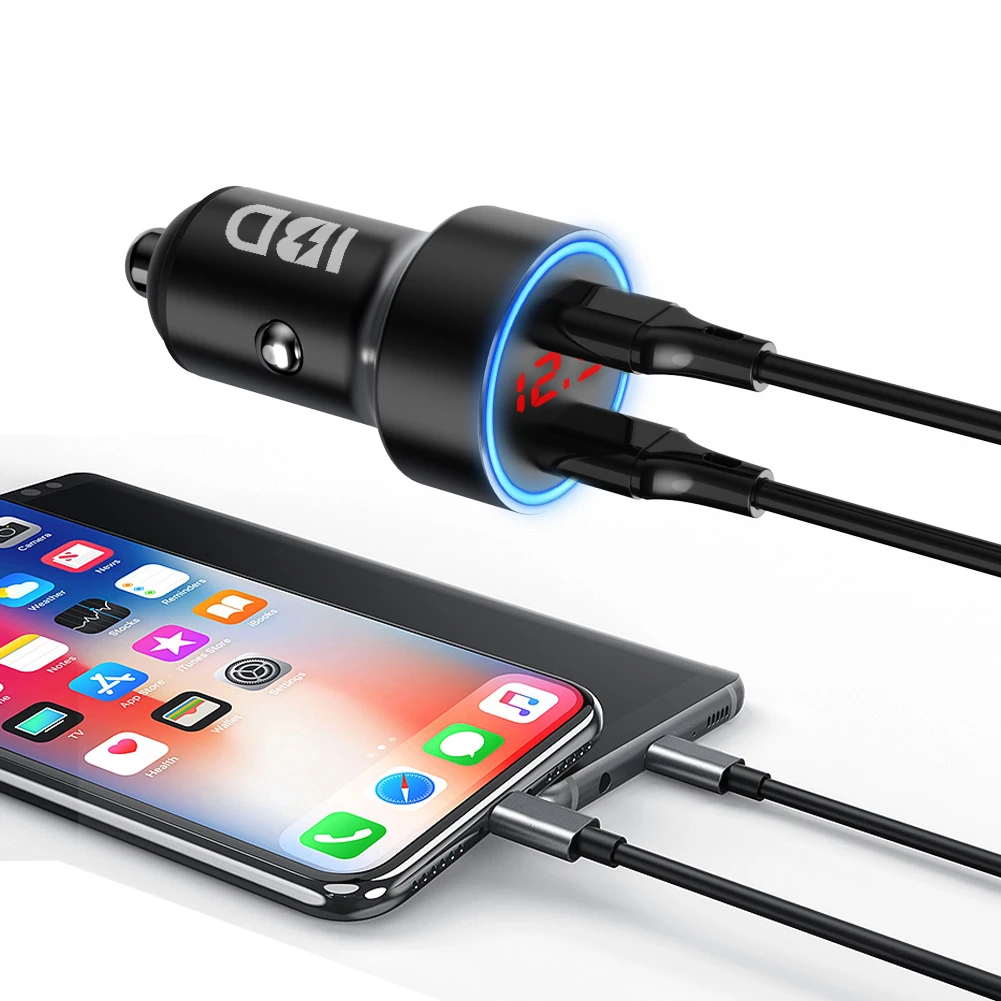 IBD amazons best selling products metal small usb car charger 3.1 36w dual port pd