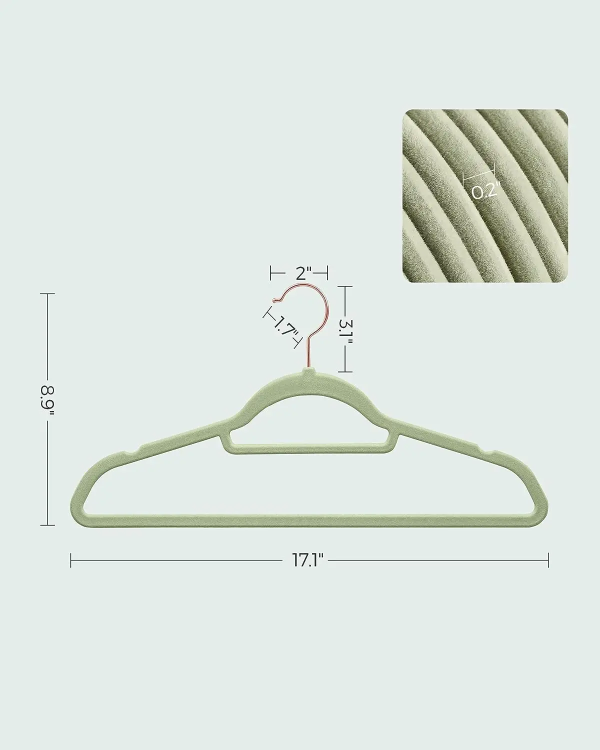 Wholesale Premium Velvet Hangers Non Slip Custom Hanger Space-Saving For For Suit ,Shirt, Dress, Pants, Tie Green Hanger
