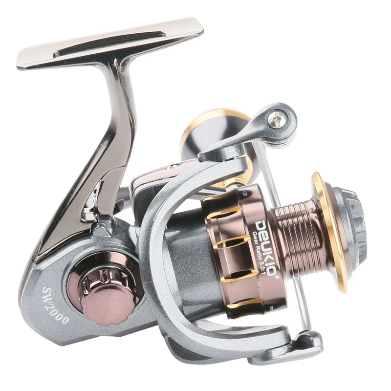 Customized Logo Reel Baitcasting Power Handle Reel Fishing Small Reel Deukio Wholesale Metal Surf Spinning Fishing Reel