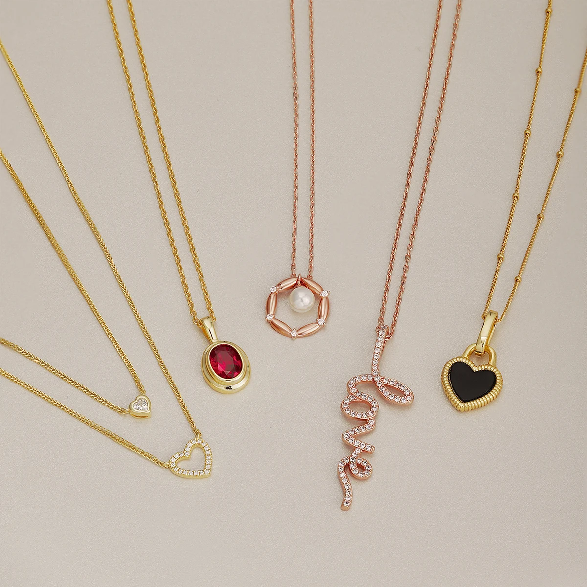 Dylam Best Valentine Days Gift In Stock Fine Jewelry 925 Sterling Silver Red Oval Shape 5A Zirconia Pendant Necklace