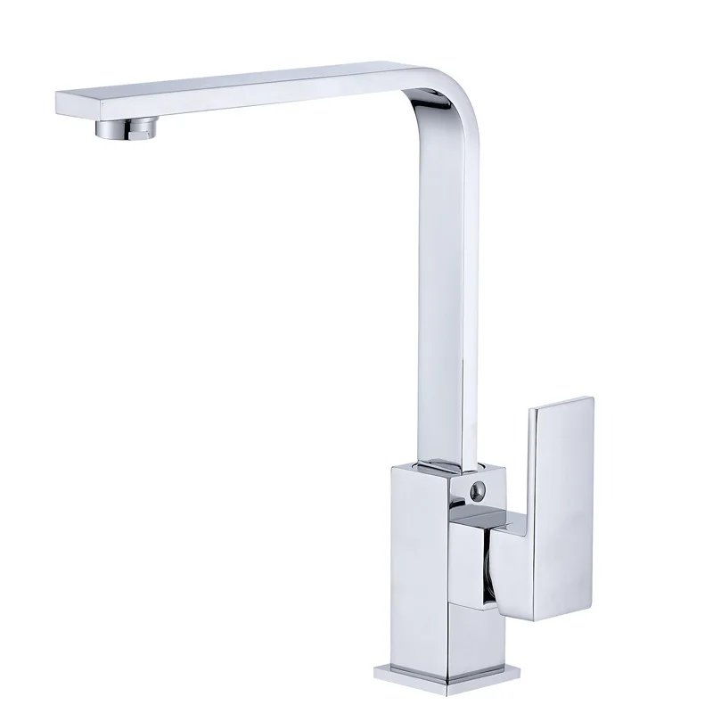 Kitchen multi-use all copper copper square seven-character hot and cold faucet 360 degree rotating vegetable washing basin sink