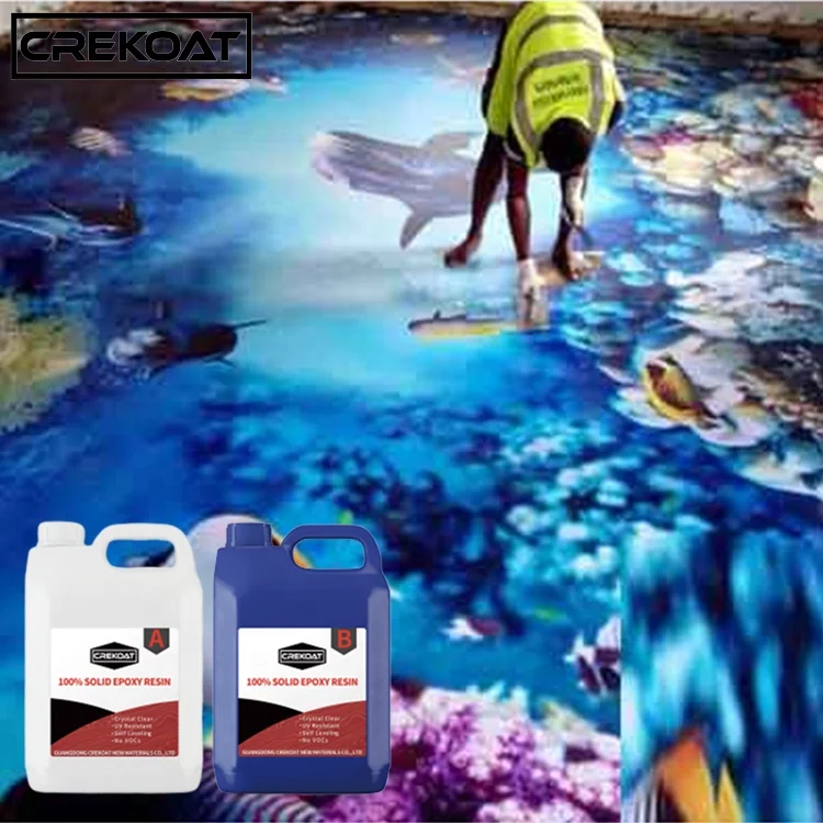 Популярный новый продукт, эпоксидная смола на заказ, 3D напольная краска, устойчивая к царапинам эпоксидная напольная краска