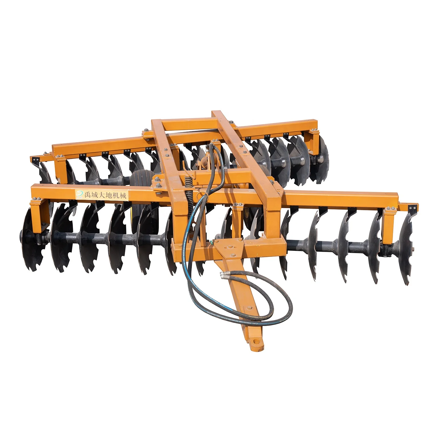Heavy drag trailed disc harrow