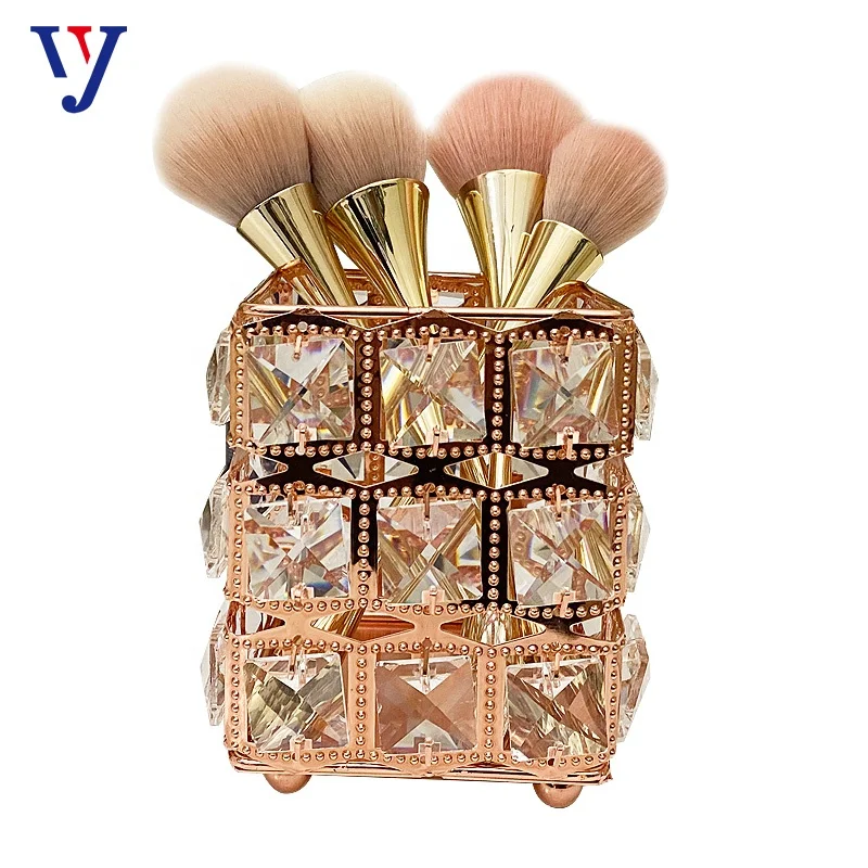 Best Selling Tooth Toilet With Holder Set Gold Soap Dispenser With Sponge And Silicone Makeup Nail Brush Holder