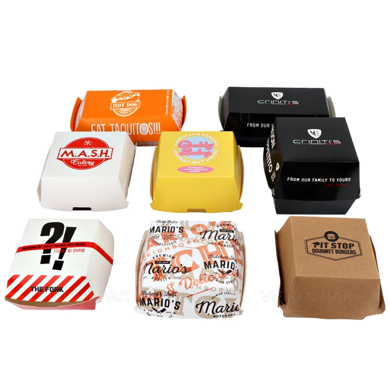 Custom Craft Paper Burger Box Good Price Slide-to-Go Paper Tray for Sushi Innovative New Design