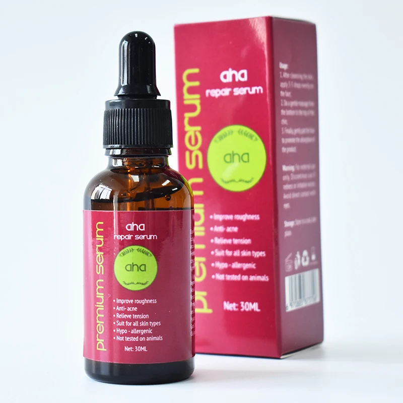 Private Label Lightening Acne Marks Smooth Exfoliate AHA Repair Serum