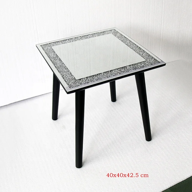 Luxury Crushed Diamond Coffee Table for Home Decor Crushed Diamond Furniture Sublimation Glass Round Table Square