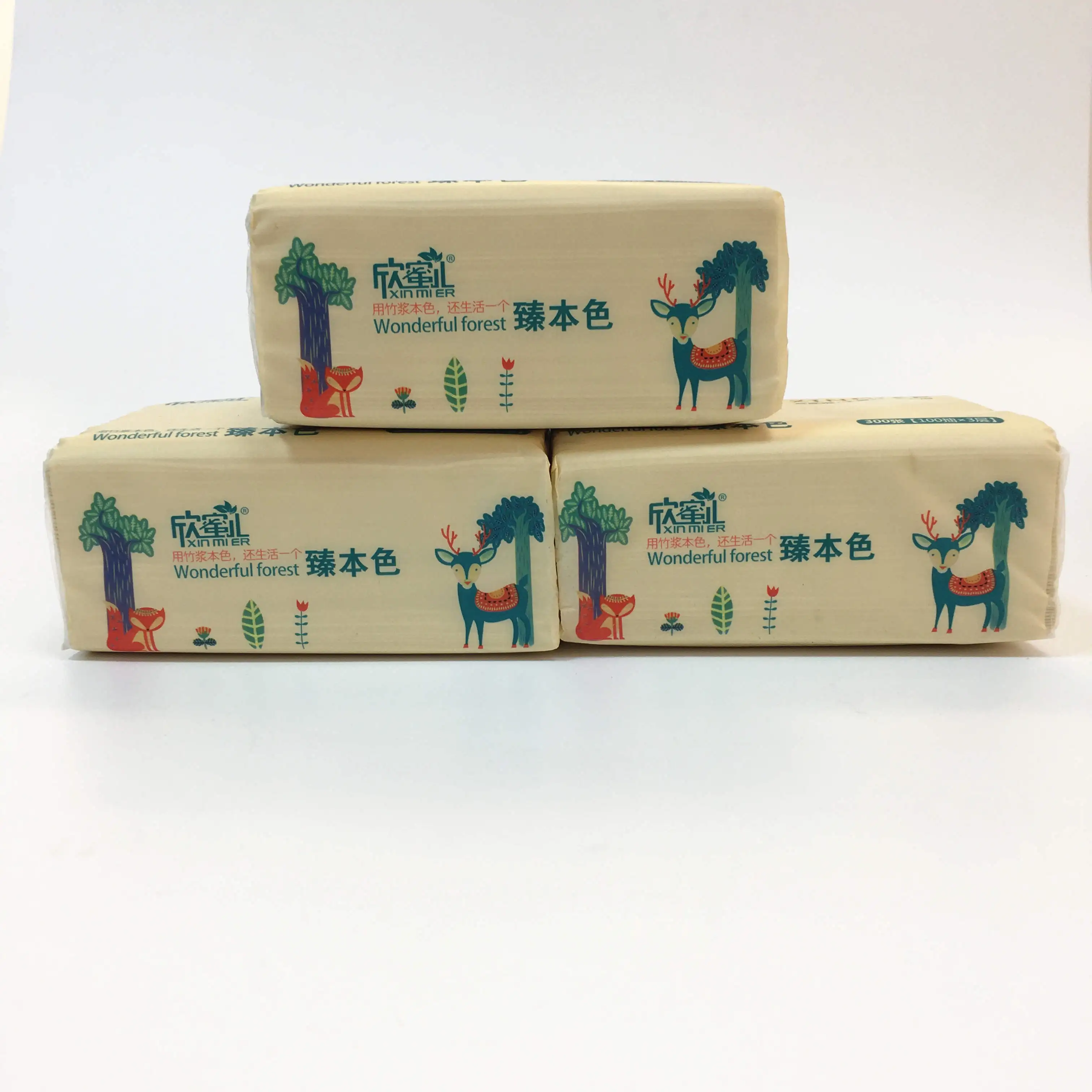 Bamboo Pulp Soft Facial Tissue Bacteriostatic Bamboo Fiber Can be customized personalized tissue paper