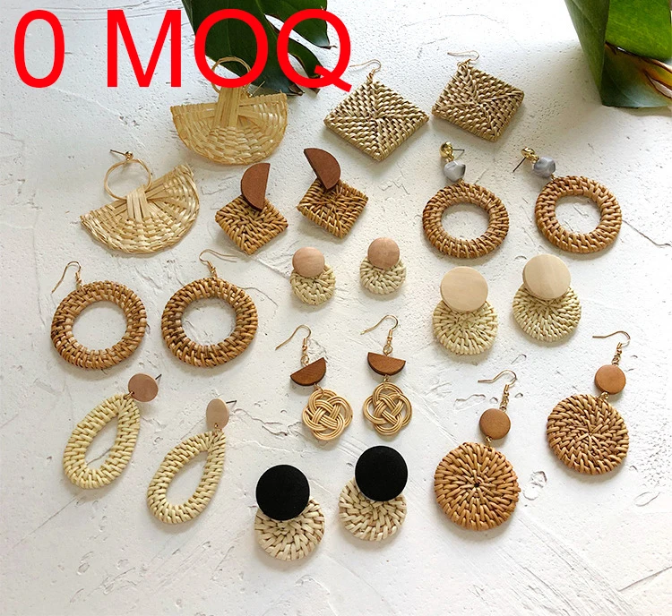 
Handmade 40 styles fashion wooden bamboo earrings hoops custom bamboo earrings 