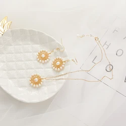 2019 Fine Handmade jewellery Sets Pearl Earring Necklace Bridal Wedding  jewellery Sets