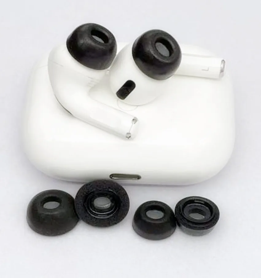 
Memory foam replacement earbuds tips for apple airpods pro headphones black 