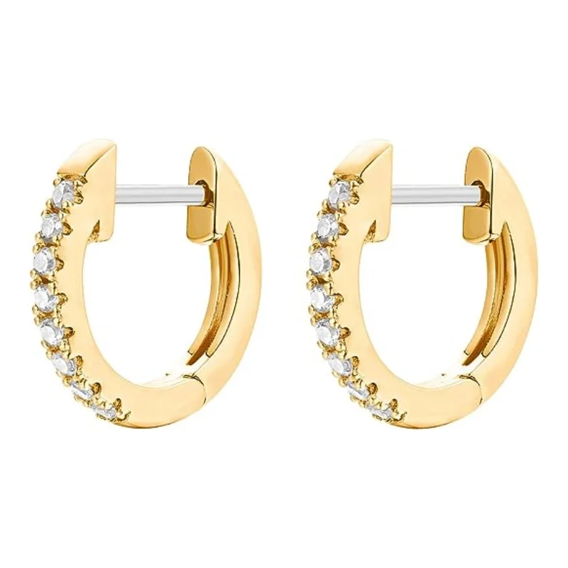 14K Gold Plated Hypoallergenic stainless steel  Cubic Zirconia Earrings Stud, For Women Holiday Christmas Jewelry Gifts