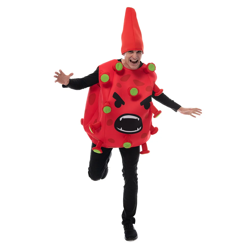 Halloween Festival New Play Costume Unisex Red Dragon Fruit Props Stage with Cotton Jackets Dresses Funny Party Girls