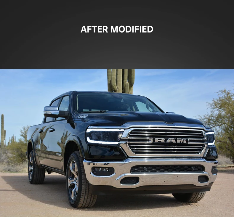 VLAND Factory Full LED Headlights  2019 2020 2021 Car Light Sequential Turn Signal 5th Black Front Head lamp For Dodge Ram 1500