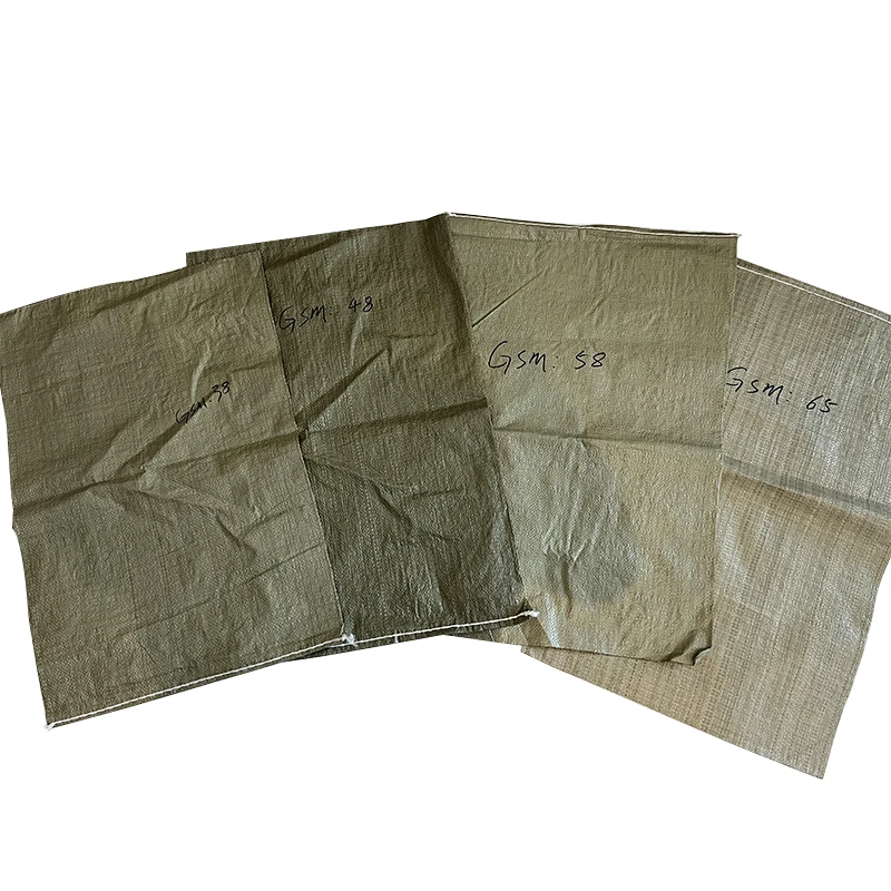 China Custom Size PP Woven Green Sand Packing Bags