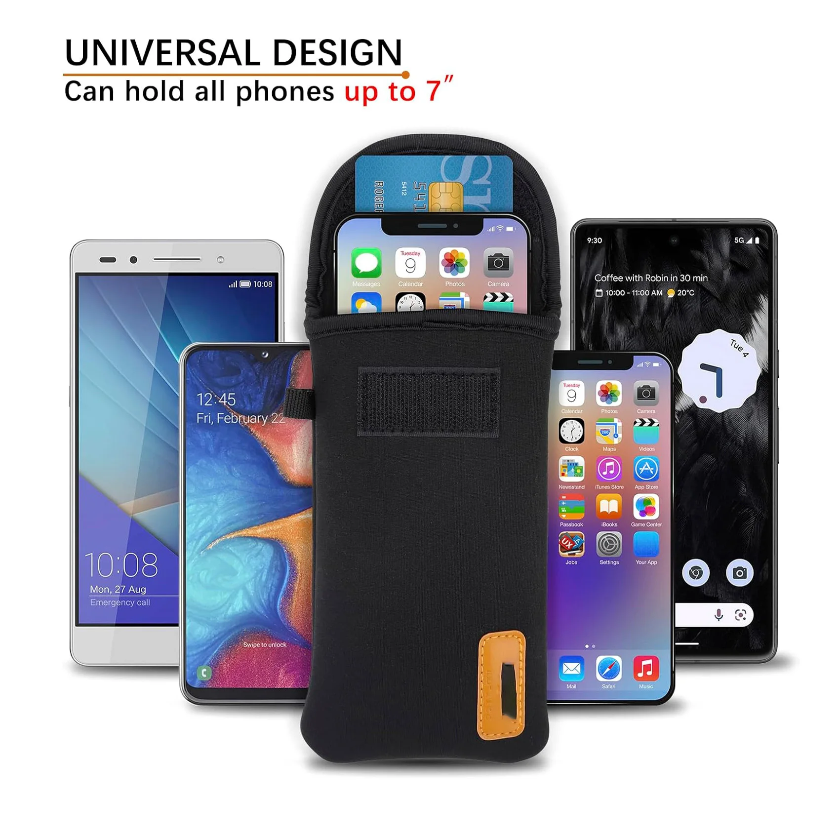 Universal Neoprene Smartphone Phone Sock Shock Impact Resistant Strap Sleeve Hiking Travelling Mobile Key Phone Pouch Phone Bag